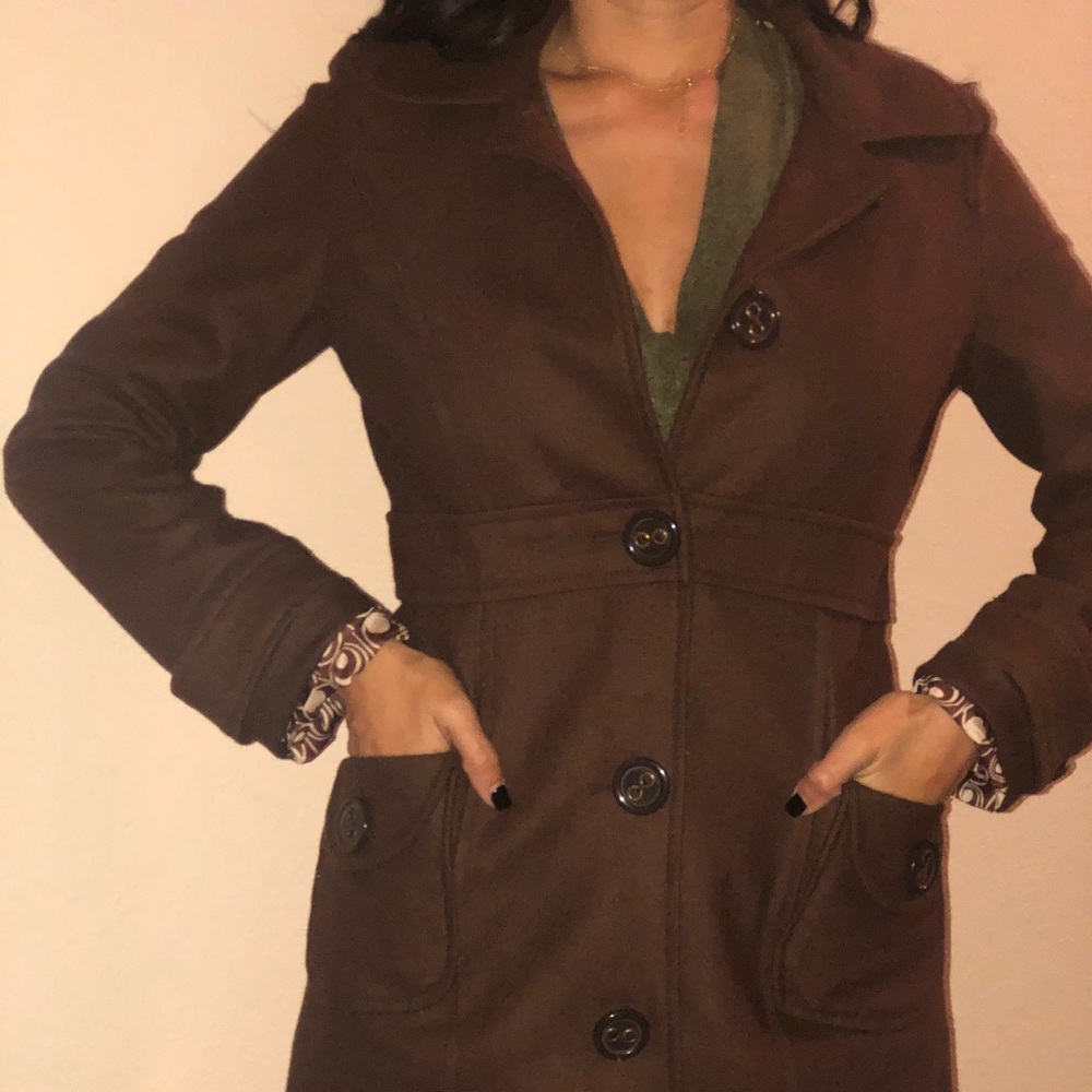 Brown peacoat